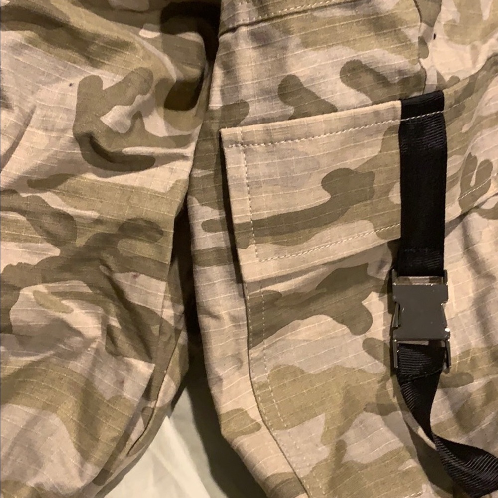 light green camo pants with buckles
